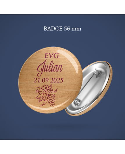 Badge EVG Caisse vin 56 mm